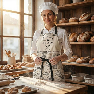 Vintage-Frühstücksbäckerei Nahtloses Muster Schürze