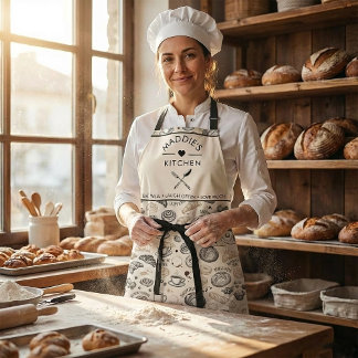 Vintage-Frühstücksbäckerei Nahtloses Muster Schürze