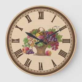 Vintage Fruit Basket kitchen wall clock Große Wanduhr