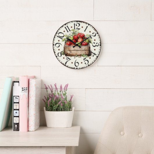 Vintage Fruit Wall Clock Große Wanduhr (Lesesaal)