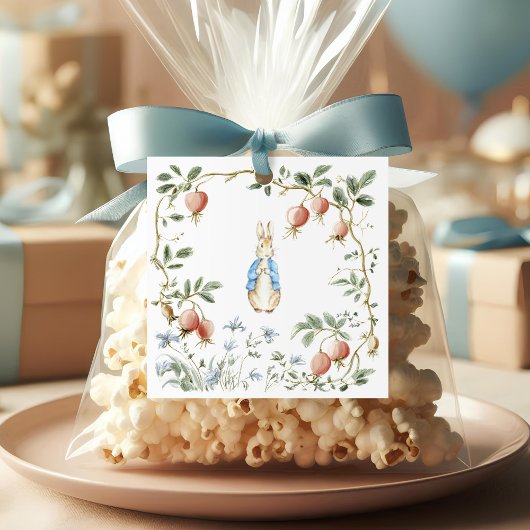 Vintage Fruit Wreath Peter Rabbit Baby Shower Geschenkanhänger