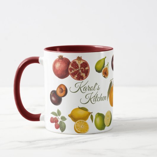 Vintage Fruits Mug (Customize) Tasse (Links)