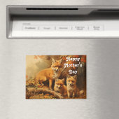 Vintage-Fuchs-Familie-Muttertagsmagnet Magnet (In Situ (Geschirrspüler))