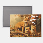 Vintage-Fuchs-Familie-Muttertagsmagnet Magnet (Vorderseite/Rückseite)
