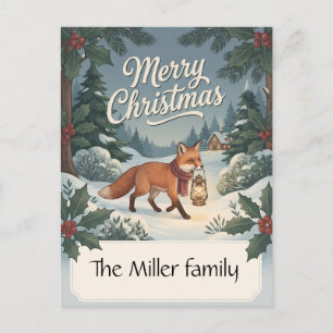 Vintage Fuchs mit Laterne Woodland Weihnachten