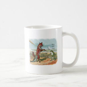 Vintage Fuchs und Frosch Strand Whimsical Illustra Kaffeetasse
