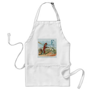 Vintage Fuchs und Frosch Strand Whimsical Illustra Schürze