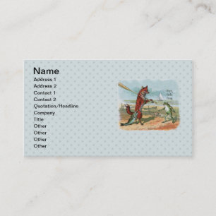 Vintage Fuchs und Frosch Strand Whimsical Illustra Visitenkarte