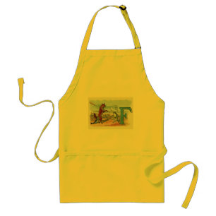 Vintage-Fuchs-und-Frosch-Strand-whimsische Illustr Schürze