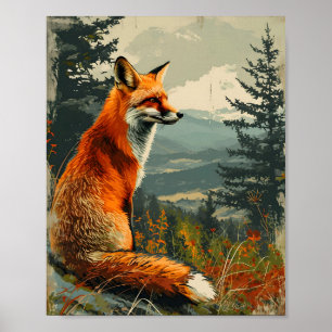 Vintage Fuchs: Zeitloser Charme der Wildnis Poster