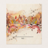 Vintage Füchse, die Platzkarte Wedding sind Visitenkarten (Außenseite Aufgefaltet)