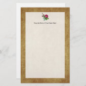 Vintage Fuchsia-Rose Briefpapier (Vorne/Hinten)