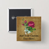 Vintage Fuchsia-Rose Button (Vorne & Hinten)