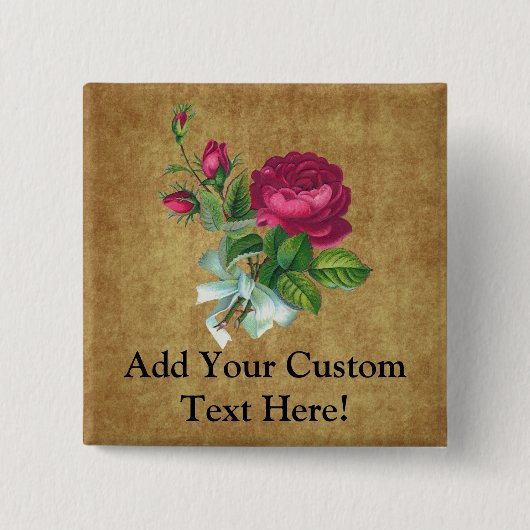 Vintage Fuchsia-Rose Button (Vorderseite)