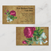 Vintage Fuchsia-Rose Visitenkarte (Vorne/Hinten)