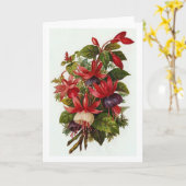 Vintage Fuchsien-Blume, Karte (Gelbe Blume)