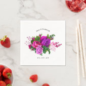 Vintage Fuchsien und Lila Shabby-Hochzeit Serviette (Beispiel)