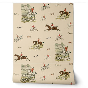 Vintage-Fuchsjagd-Reiter Hunde jagen Tapete