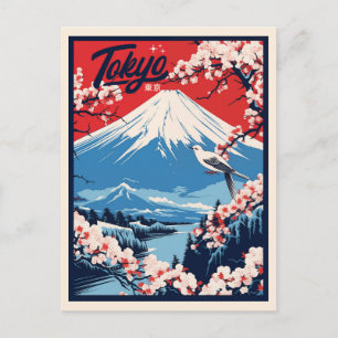 Vintage Fuji, Japan Reise Postkarte