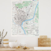 Vintage Fukushima Japan Map (1945) Poster (Küche)