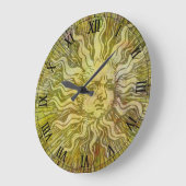 Vintage Full Sun Face Große Wanduhr (Winkel)