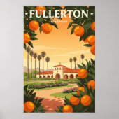 Vintage Fullerton California Poster (Vorne)