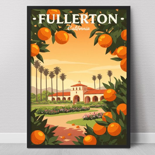 Vintage Fullerton California Poster