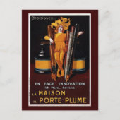 Vintage Füllfederhalter-Werbung Postkarte (Vorderseite)