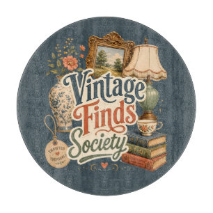 Vintage-Funde Cottagecore-Schätze Blau  Schneidebrett