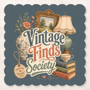Vintage-Funde Cottagecore-Schätze Blau  Untersetzer