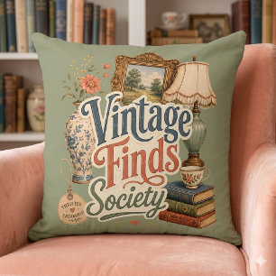 Vintage-Funde Cottagecore-Schätze Grün Kissen