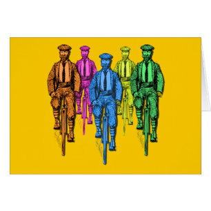 Vintage fünf Fellas auf Fahrrad-Illustration