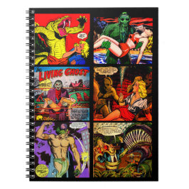 Vintage Fünfzigerjahre Horror-Comic-Kunst-Platten Notizblock