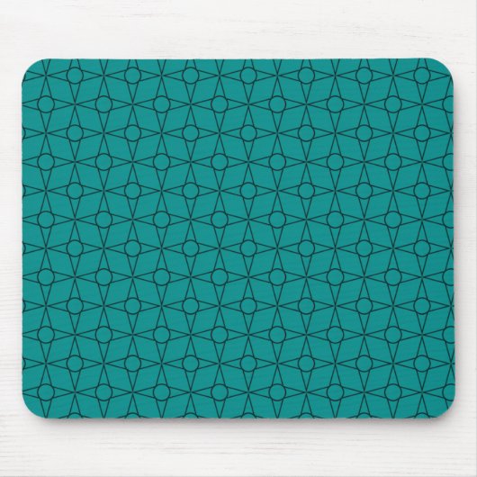 Vintage Funk Geometric Mousepad, Bright Teal Mousepad (Vorne)