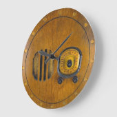 Vintage Funkdesign-Wandleuchte Große Wanduhr (Winkel)