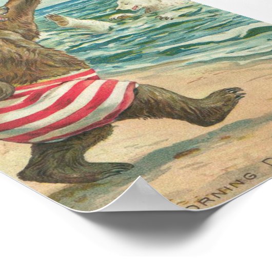 Vintage Funny Bears Poster (Ecke)