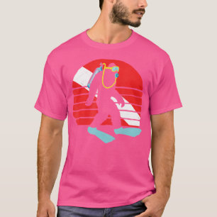 Vintage Funny Bigfoot Scuba Diving Retro Dive Flag T-Shirt