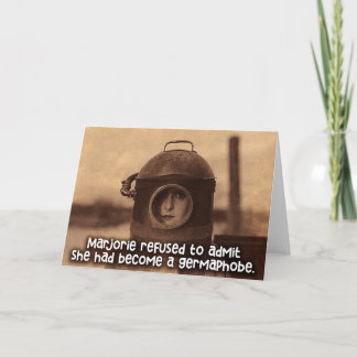 Vintage Funny Card - Marjorie ist ein Germaphobe Karte