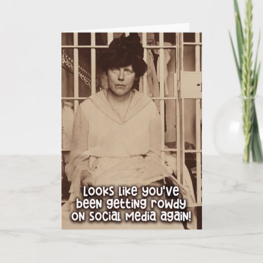 Vintage Funny Card - Social Media Jailbird Karte (Vorderseite)