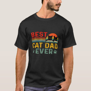 Vintage Funny Cat Daddy Fathers Day Best Cat Vater T-Shirt