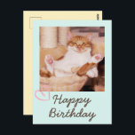 Vintage Funny Cat und Happy Birthday Postcard Postkarte<br><div class="desc">Es ist die Vintage Funny Cat und Happy Birthday Postcard. Die schläfrige Katze ist lustig und hübsch. Sie können Ihre Nachrichten einfügen. Das wird deinen Freund zum Lachen bringen. Das wird ein bedeutendes Geschenk und macht Ihren Freund zum Lachen. Überbringen Sie herzlichen Glückwunsch jetzt und Seien Sie einer der wenigen....</div>