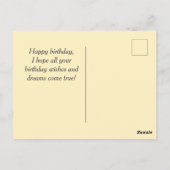 Vintage Funny Cat und Happy Birthday Postcard Postkarte (Rückseite)