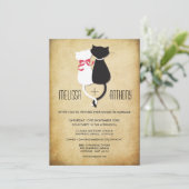 Vintage Funny Cats Couple Hochzeitseinladung Einladung (Stehend Vorderseite)