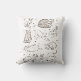 Vintage Funny Cats with Multiple Poses Kissen