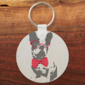 Vintage Funny French Bulldog Schlüsselanhänger (Vorderseite)