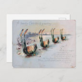 Vintage Funny Frog Skating Fail Postkarte (Vorne/Hinten)