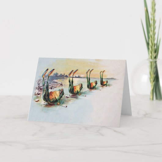 Vintage Funny Frogs Grußkarte Karte (Vorderseite)