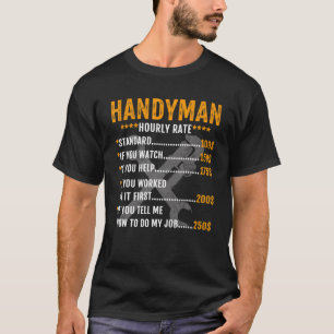 Vintage Funny Handyman Stundensätze Arbeitslosenra T-Shirt