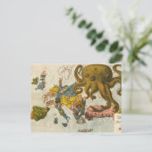 Vintage Funny Map Europa Postkarte (Stehend Vorderseite)