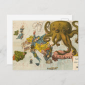 Vintage Funny Map Europa Postkarte (Vorne/Hinten)